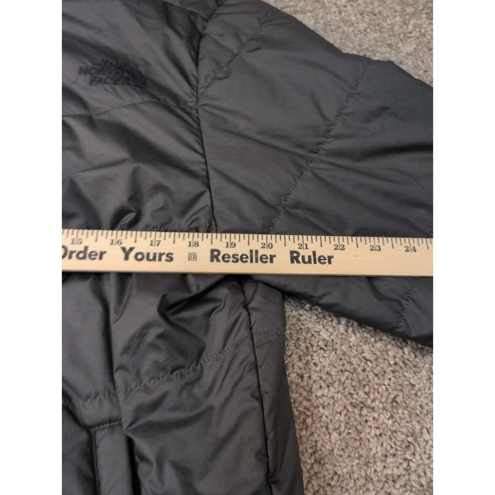 The North Face Mens Tamburello Puffer Jacket Grey Quilted Full Zip Medium